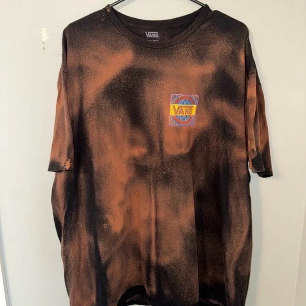 Vans Black & Orange Tie-Dye Chest Logo Short Sleeve Tee